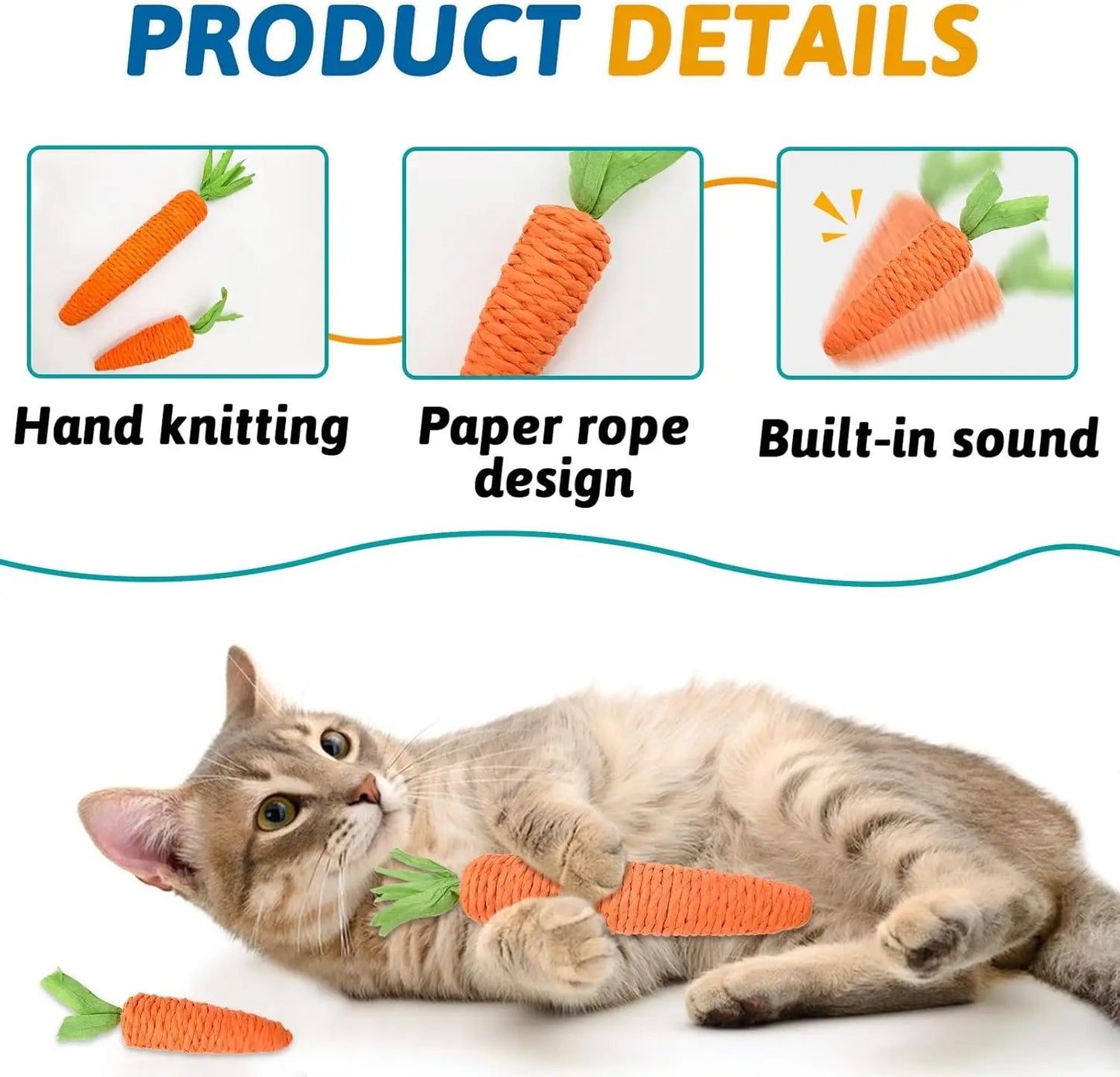 PawsyMeowy™ Carrot Catnip Toy Set