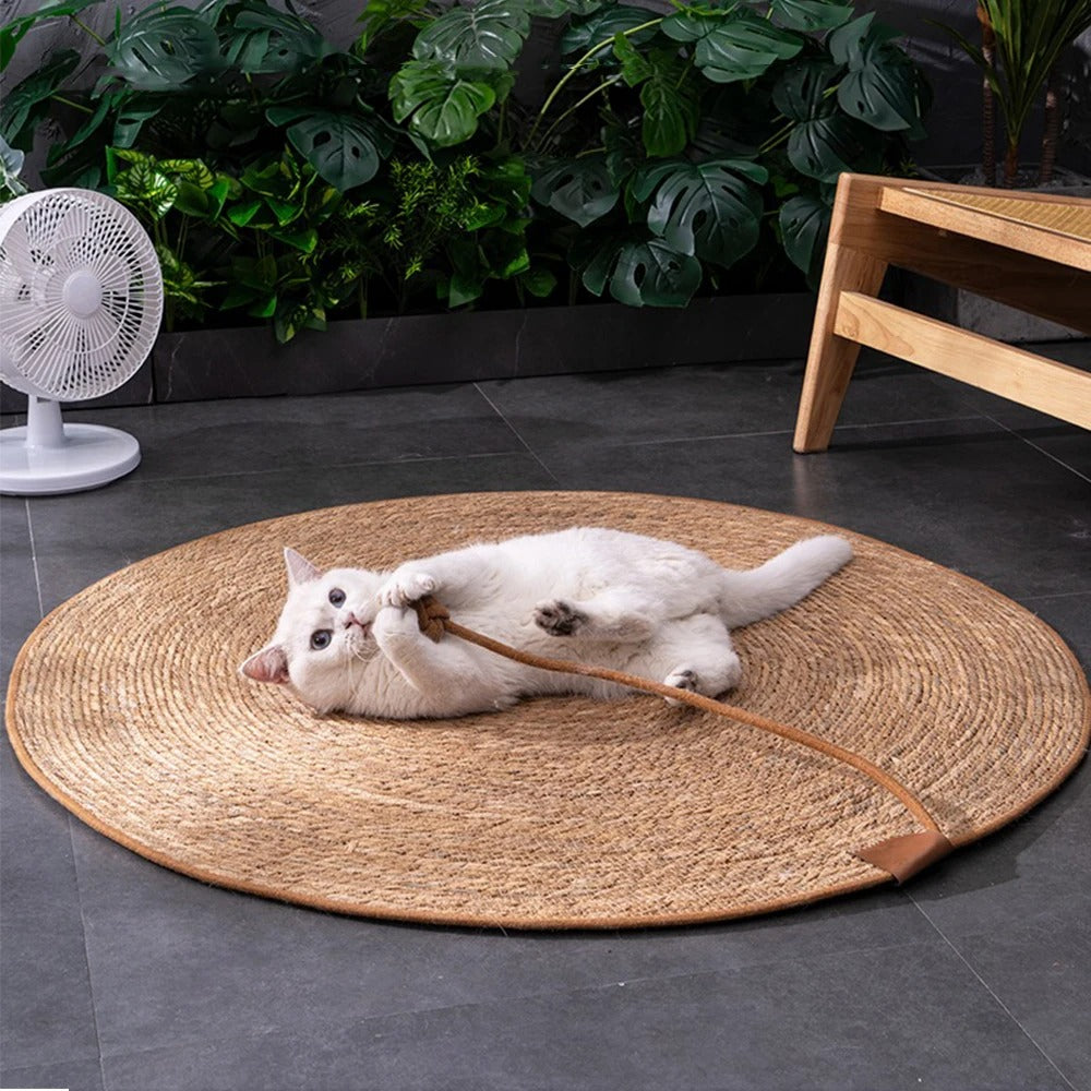 PawsyMeowy™ Rattan Cat Scratcher Mat