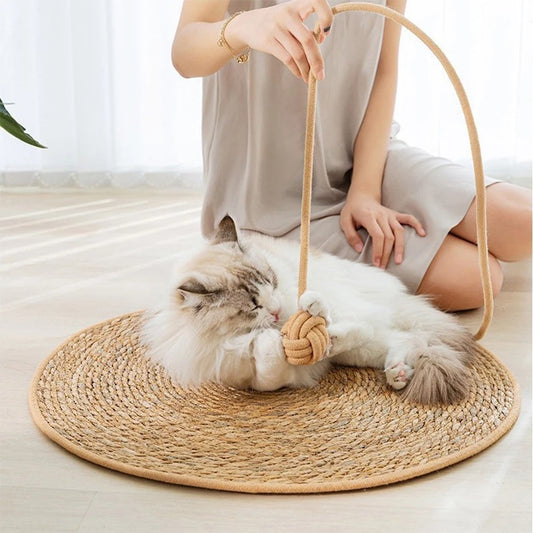 PawsyMeowy™ Rattan Cat Scratcher Mat