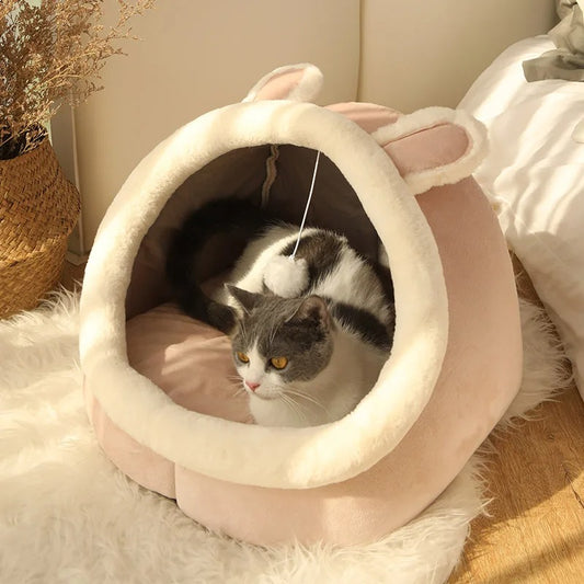 PawsyMeowy™ Cozy Cartoon Cat Bed